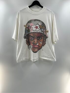 Brand Faded Oversized Graphic T-Shirt – Men's Medium 100% Cotton